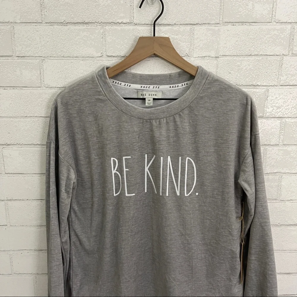 Rae Dunn “Be Kind.” Velour Long Sleeve Top - Picture 2 of 12